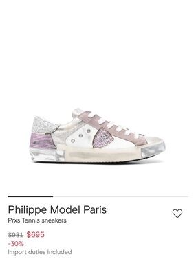 Philippe Model Paris Prxs Tennis Sneakers Glitter Distressed